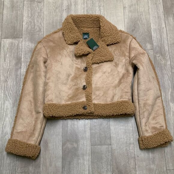 NWT Wild Fable Faux Fur Shearling 3‎ Button Sherpa Fleece Jacket - Picture 1 of 8